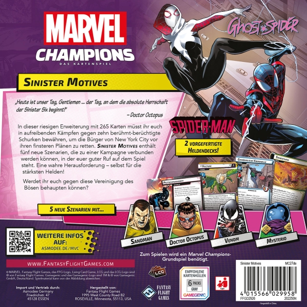 Marvel Champions: Das Kartenspiel - Sinister Motives • Erweiterung DE